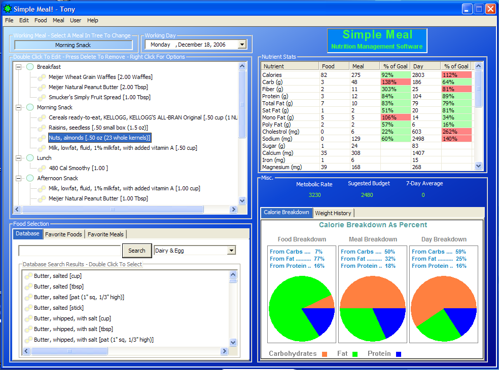 nutrition software